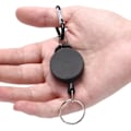 Pikkukuva 2 / 7: Retractable Key Chain Badge Reel Holder Carabiner Clip - Black Black