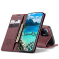 Pikkukuva 3 / 11: CASEME Retro Wallet Case for Xiaomi Mi 11 - Wine Red Red