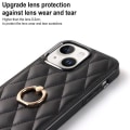 Pikkukuva 4 / 9: iPhone 14 Case Rhombus Grid Pattern Takakannen Rengastuki - Musta Black