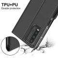 Miniatyrbillede 3 af 10: Xiaomi Redmi 9T PU læder automatisk absorberet telefonhus - sort Black
