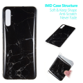 Pikkukuva 2 / 5: Marble Pattern IMD TPU Soft Back Case for Samsung Galaxy A70 - Style A Black