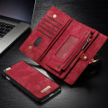 Pikkukuva 9 / 10: CASEME iPhone 6s 6 Plus Retro Split läder plånboksfodral Röd Red