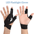 Pikkukuva 4 / 7: 1 pari vasen + oikea yökalastus LED taskulamppu mitt Glove Black