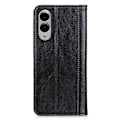 Miniatyrbillede 2 af 7: Til Samsung Galaxy S25 Edge Stand Cover Split Læder Litchi Struktur Pungcover Black