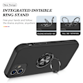 Miniatyrbillede 4 af 7: iPhone 12 Mini Fingerring Kickstand Hybrid Taske Black