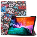 Pikkukuva 1 / 9: iPad 12.9" Pro 2021 Tri-fold Stand Tablet Case Cover - Graffiti Multicolor