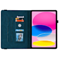 Miniatyrbild 8 av 11: Apple iPad 10.9 2022 Vikbart fodral korthållare Fjäril - Blå Blå