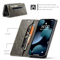 Pikkukuva 3 / 8: AUTSPACE A01 Retro Wallet Case for iPhone 13 Pro - Coffee Brown