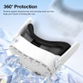 Miniatyrbilde 6 av 10: Beskyttende etui for Meta Quest 3S VR-headset - Silikondeksel - Hvit White