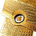 Miniatyrbild 9 av 11: Fodral iPad Air / iPad 9.7 2017 & 2018 360 rotation Krokodil Guld Guld