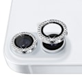 Miniatyrbillede 2 af 3: NORTHJO Kameralinsebeskyttelse med Strass til iPhone 16 / 16 Plus, Hærdet Glas Silver