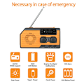 Miniatyrbild 3 av 9: Handvev Radio Solar Light SOS Ficklampa Väderskanning Laddare Orange