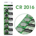 Miniatyrbillede 1 af 2: Celler-knapbatteri DL2016 KCR2016 CR2016 LM2016 BR2016 - 5 stk Silver