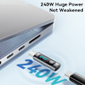Miniatyrbild 8 av 9: USB-C hane till USB-C hona 240W Power Meter Tester Digital Svart
