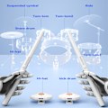 Miniatyrbild 5 av 7: GAMSING Air Trumset med Bluetooth-högtalare Sticks Portable Drumstick Playset Vit