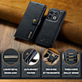 Pikkukuva 6 / 11: OnePlus 10 Pro 5G DG.MING Irrotettava 2-in-1-lompakkokuori Black