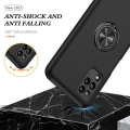 Miniatyrbillede 3 af 7: Kompatibel Samsung Galaxy A12 Fingerring Kickstand Hybrid Taske Black