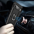 Miniatyrbillede 5 af 7: Google Pixel 7 Stødsikker TPU+PC Kickstand Telefontaske Bilmonteret Metalplade - Sort Black