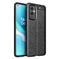 Miniatyrbillede 1 af 6: Litchi Skin Soft TPU Taske til OnePlus 9 - Sort Black