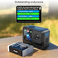 Pikkukuva 3 / 11: Akku AMAGISN for GoPro Hero 12/11/10/9 3,85V 1800mAh ladattava Li-Ion Black