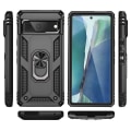 Miniatyrbilde 1 av 7: Google Pixel 7 støtsikker TPU + PC Kickstand telefonveske bilfeste metallplate - Svart Black