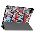 Pikkukuva 2 / 9: iPad 12.9" Pro 2021 Tri-fold Stand Tablet Case Cover - Graffiti Multicolor