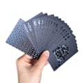 Pikkukuva 7 / 9: 54kpl vedenpitävät muoviset mustat geometriset takapokerikortit Black