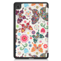 Pikkukuva 5 / 9: Pattern Tri-fold Stand Cover Lenovo Tab M7 (3rd Gen) - Butterflies White