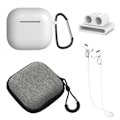 Miniatyrbild 1 av 6: För AirPods 4 5st Tillbehör Fodral förvaringsbox halsrem hörlurshållare nyckelring - Vit Vit