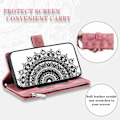 Miniatyrbillede 4 af 7: Til Samsung Galaxy A26 / A16 tegnebogscover Cover Shell Mandala Blomstermønster Pink