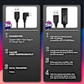 Miniatyrbild 4 av 7: 8 M VR Oculus Quest USB 3.0 Kabel USB C to A High-Speed Data Transfer Svart