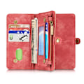 Pikkukuva 3 / 11: CASEME iPhone 8 / 7 / SE Retro Split läder plånboksfodral - Röd Red