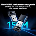 Miniatyrbillede 7 af 11: WiFi4 Dongle 150Mbps Højhastigheds USB Trådløs Adapter Indbygget Antenne Black