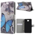 Miniatyrbild 1 av 8: Microsoft Lumia 650 Plånboksfodral - Blue Butterfly Svart