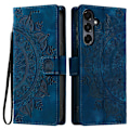 Miniatyrbillede 1 af 7: Til Samsung Galaxy A26 tegnebogscover Cover Shell Mandala Blomstermønster Blue