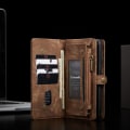Miniatyrbild 7 av 11: CASEME Samsung Galaxy S21 Retro läder plånboksfodral - Brun Brun