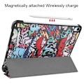 Miniatyrbillede 8 af 8: Til iPad Air 11 (2024) Etui Tre-fold Stativ Tablet Cover - Graffiti Multicolor