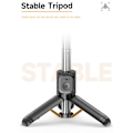 Miniatyrbillede 5 af 11: Selfie-stang justerbar stativ Bluetooth selfie-stang udtrækkelig med udfyldningslys Black