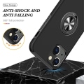 Miniatyrbillede 3 af 7: iPhone 14 Fingerring Kickstand Hybrid Taske - Sort Black
