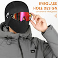 Miniatyrbilde 3 av 6: Vinterbalaclava ansiktsdeksel termisk vindtett fleece Black one size