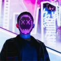 Miniatyrbild 3 av 11: LED-mask Gest Ansiktsförändrande glödande mask Halloween Party Svart