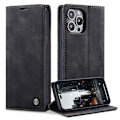 Miniatyrbillede 10 af 11: CASEME Retro tegnebog taske til iPhone 14 Pro - sort Black