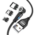 Miniatyrbillede 1 af 8: 1m opladningskabel 3 - i - 1 magnetisk til lyn/Type - C/Micro Black