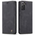 CASEME Retro Lompakkokotelo Samsung Galaxy S22 - Musta Black