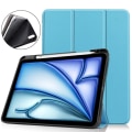 Pikkukuva 1 / 11: iPad Air 11 (2024) Kolminkertainen Teline Tabletin Suojakuori Kynäpidikkeellä Light blue