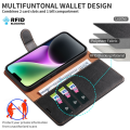 Miniatyrbillede 5 af 7: Retro Crazy Horse Taske til iPhone 15 Pro Telefontaskestativ Black