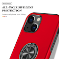 Pikkukuva 3 / 7: iPhone 14 Finger Ring Kickstand Hybrid Case - Red Red