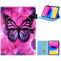 Pikkukuva 1 / 7: For iPad 10.9 (2022) Tablet Case Cover Foldable Stand - Pink Butterfly Pink