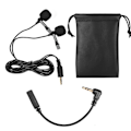 Miniatyrbillede 1 af 4: Dual-head Lavalier Lapel Omnidirectional Clip-on Microphone Mic Black