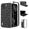 Miniatyrbillede 1 af 4: ABEEL til Google Pixel 9 Pro Fold 5G Etui Ægte Læder + PC Mobilcover med Strudsetekstur - Sort Black